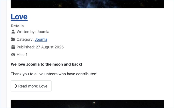 Screenshot showing the article with a read-more link