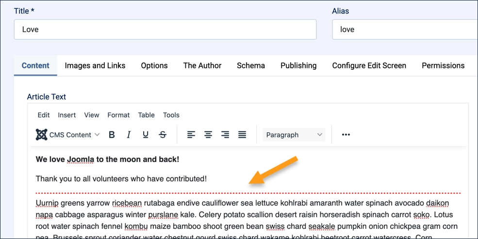 Screenshot showing the read-more link as a dotted red line in an article